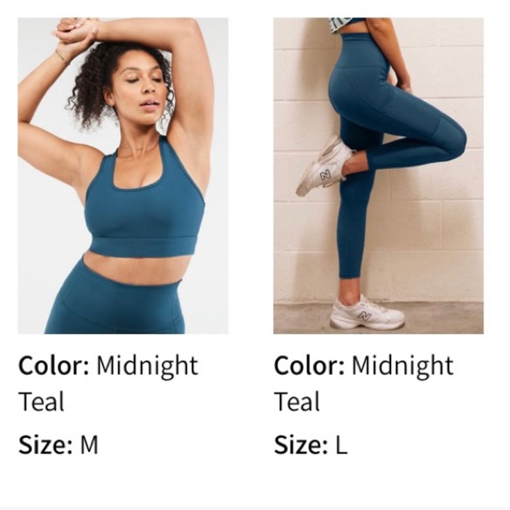 Comfortable and cute gym set. Sports bra with leggings.